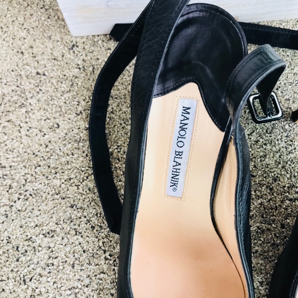 Manolo Blahnik Black ankle Strap shoes size 39.5 - Picture 4 of 8